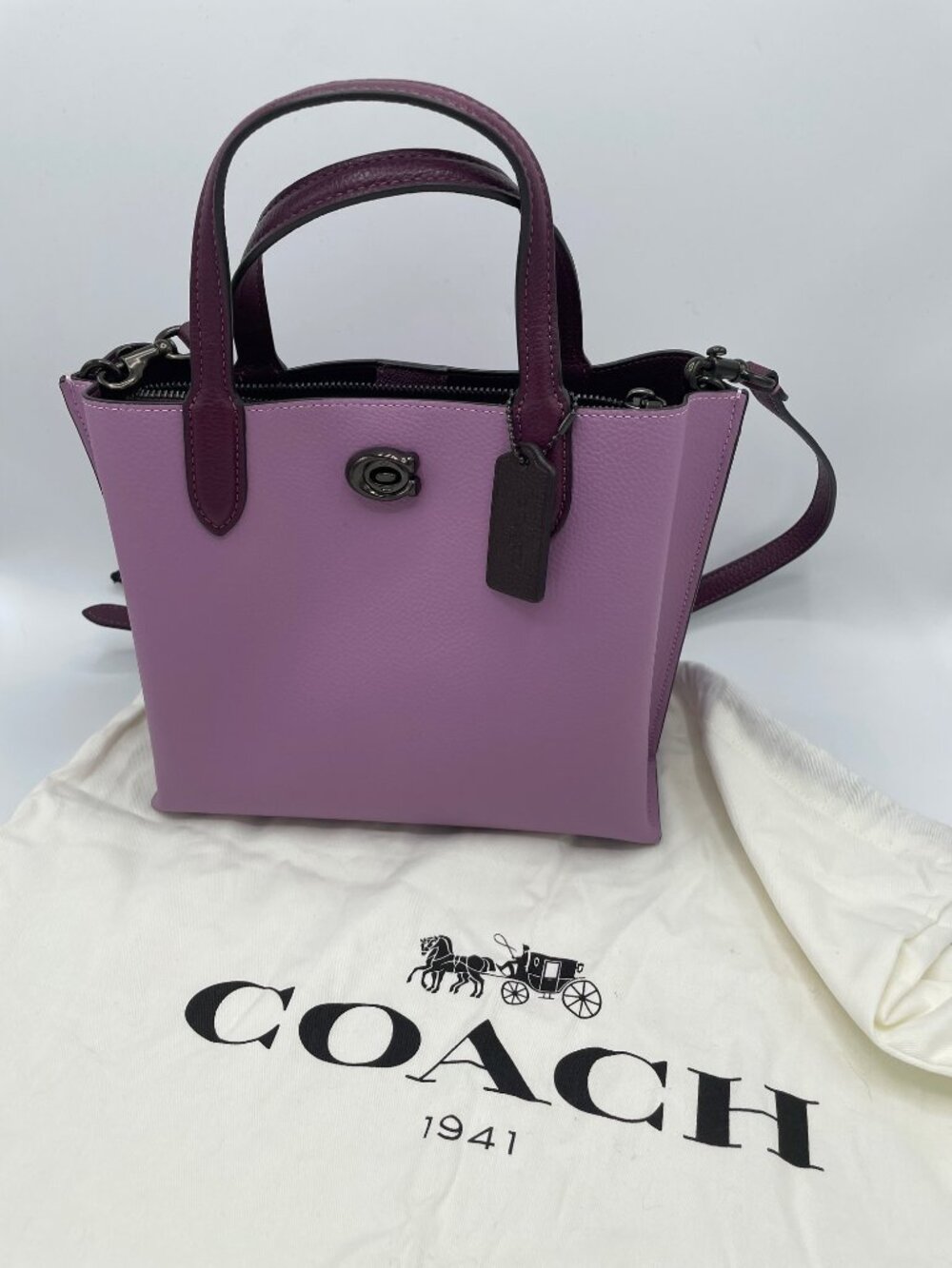 COACH Lilac Purple Willow Tote Leather